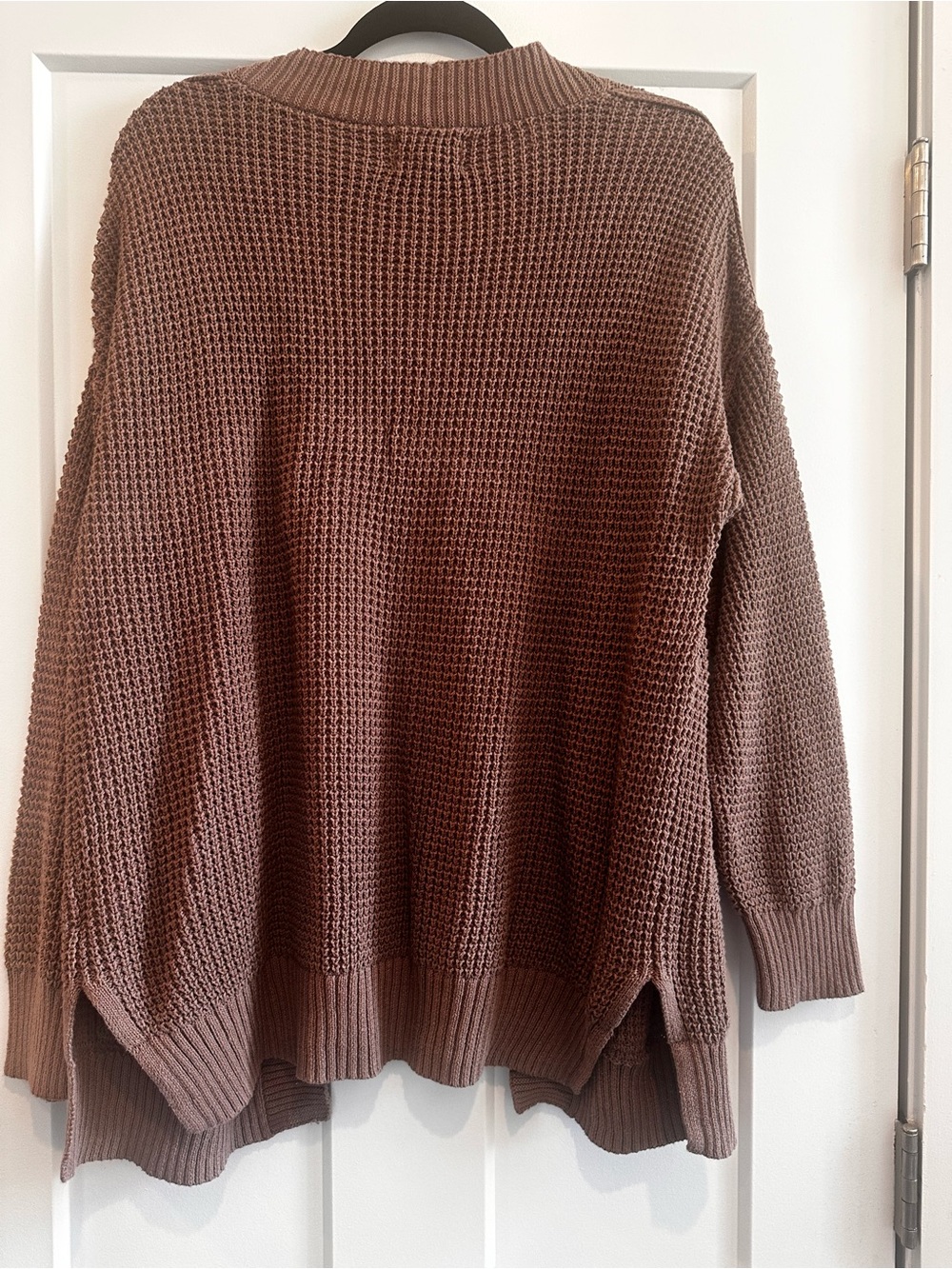 Cozy Open-Front Chunky Cardigan Sweater - Dusty Mauve/Taupe - Picture 5 of 5